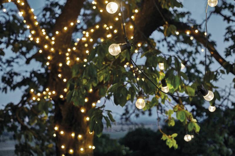 Párty osvětlení EMOS 50 LED řetěz - 10x párty žárovky čiré, 5 m, venkovní i vnitřní, teplá bílá