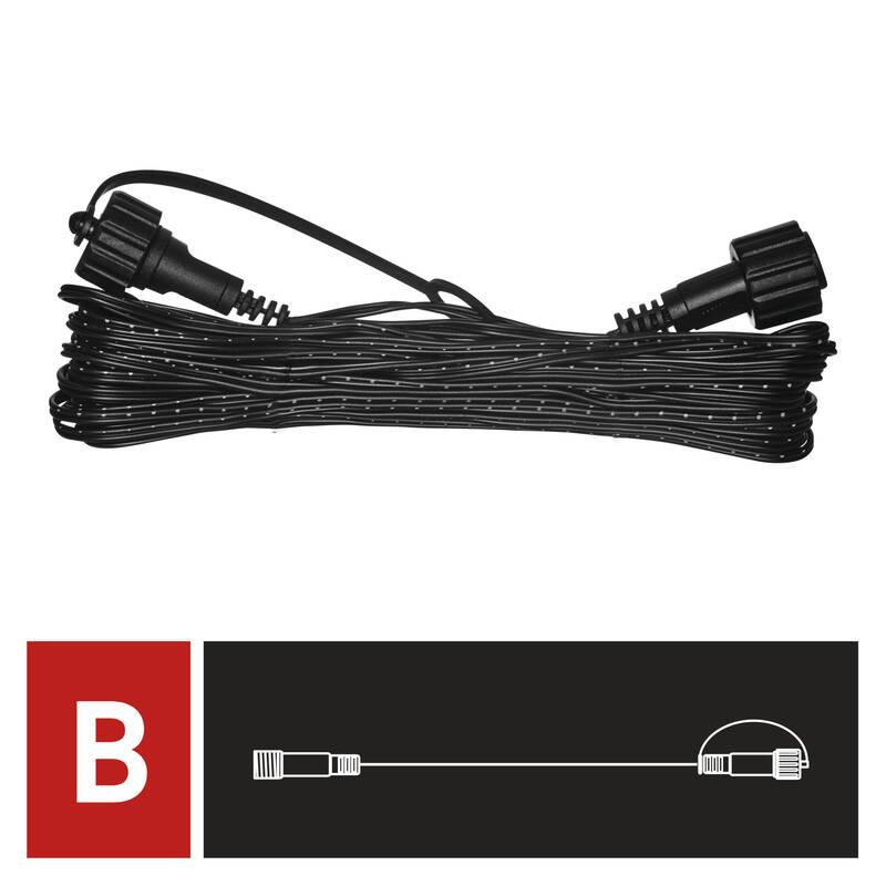 Prodlužovací kabel EMOS pro spojovací řetězy Standard černý, 10 m, venkovní i vnitřní
