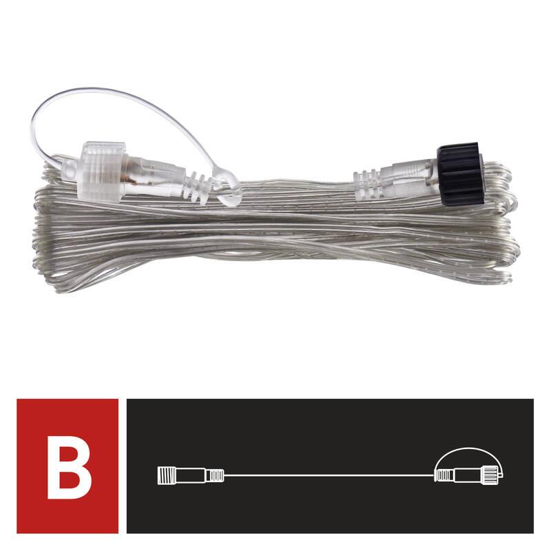 Prodlužovací kabel EMOS pro spojovací řetězy Standard transparentní, 10 m, venkovní i vnitřní