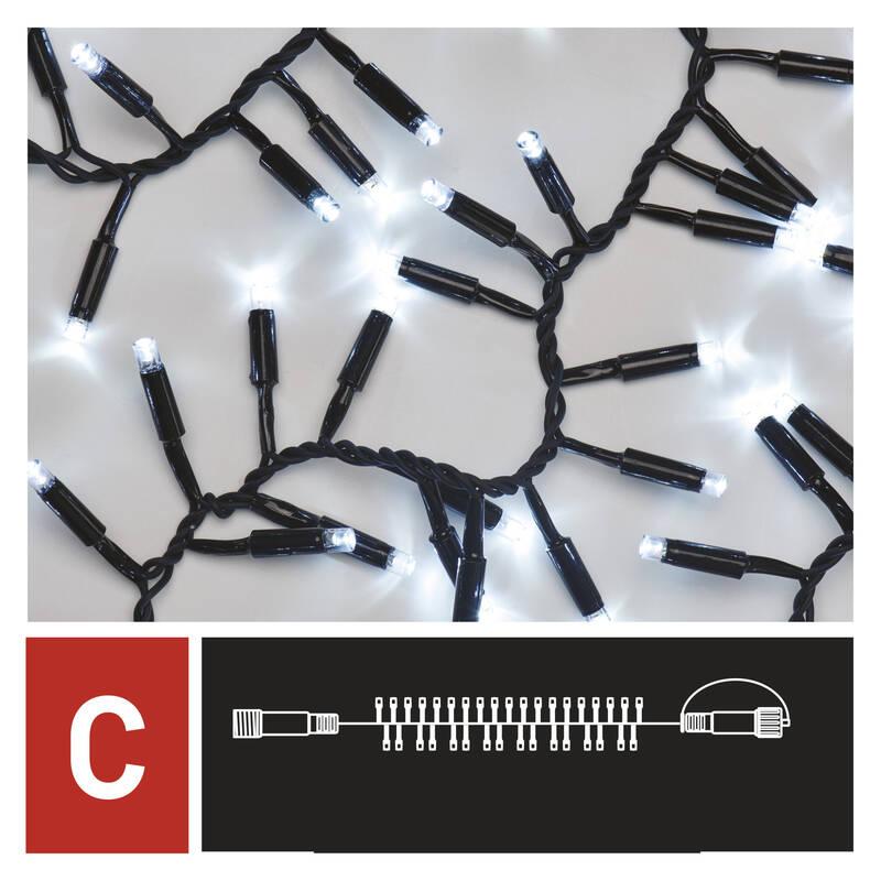 Spojovací řetěz EMOS 150 LED Profi černý - ježek, 3 m, venkovní i vnitřní, studená bílá, časovač, Spojovací, řetěz, EMOS, 150, LED, Profi, černý, ježek, 3, m, venkovní, i, vnitřní, studená, bílá, časovač