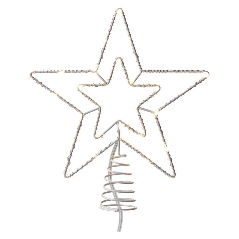 Spojovací řetěz EMOS 30 LED Standard spojovací vánoční hvězda, 28,5 cm, venkovní i vnitřní, teplá bílá, časovač