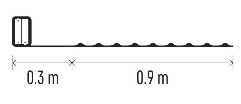 Vánoční osvětlení EMOS 10 LED nano řetěz stříbrný, 0,9 m, 2x AA, vnitřní, studená bílá, časovač, Vánoční, osvětlení, EMOS, 10, LED, nano, řetěz, stříbrný, 0,9, m, 2x, AA, vnitřní, studená, bílá, časovač