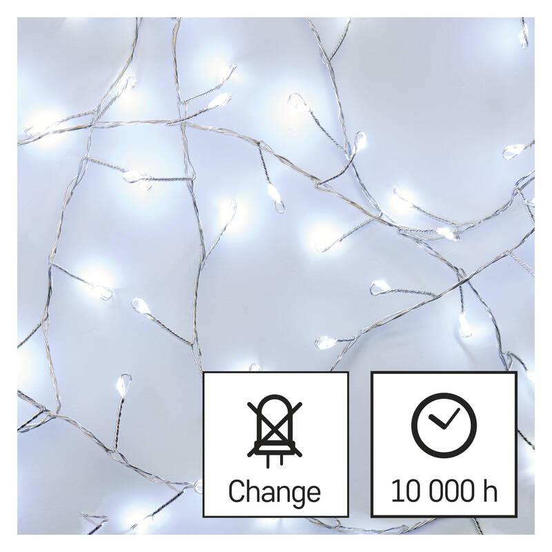 Vánoční osvětlení EMOS 100 LED nano řetěz - ježek, 2,4 m, 3x AA, vnitřní, studená bílá, časovač, Vánoční, osvětlení, EMOS, 100, LED, nano, řetěz, ježek, 2,4, m, 3x, AA, vnitřní, studená, bílá, časovač