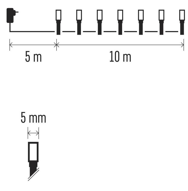 Vánoční osvětlení EMOS 100 LED řetěz 2v1, 10 m, venkovní i vnitřní, studená bílá multicolor, programy, Vánoční, osvětlení, EMOS, 100, LED, řetěz, 2v1, 10, m, venkovní, i, vnitřní, studená, bílá, multicolor, programy