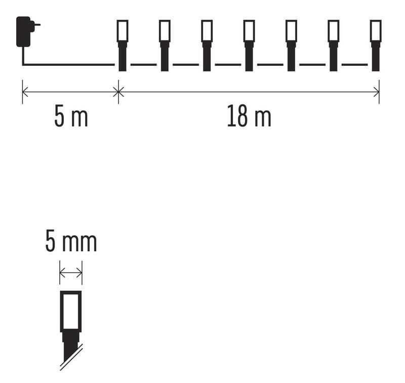 Vánoční osvětlení EMOS 180 LED řetěz, 18 m, venkovní i vnitřní, teplá bílá, programy, Vánoční, osvětlení, EMOS, 180, LED, řetěz, 18, m, venkovní, i, vnitřní, teplá, bílá, programy