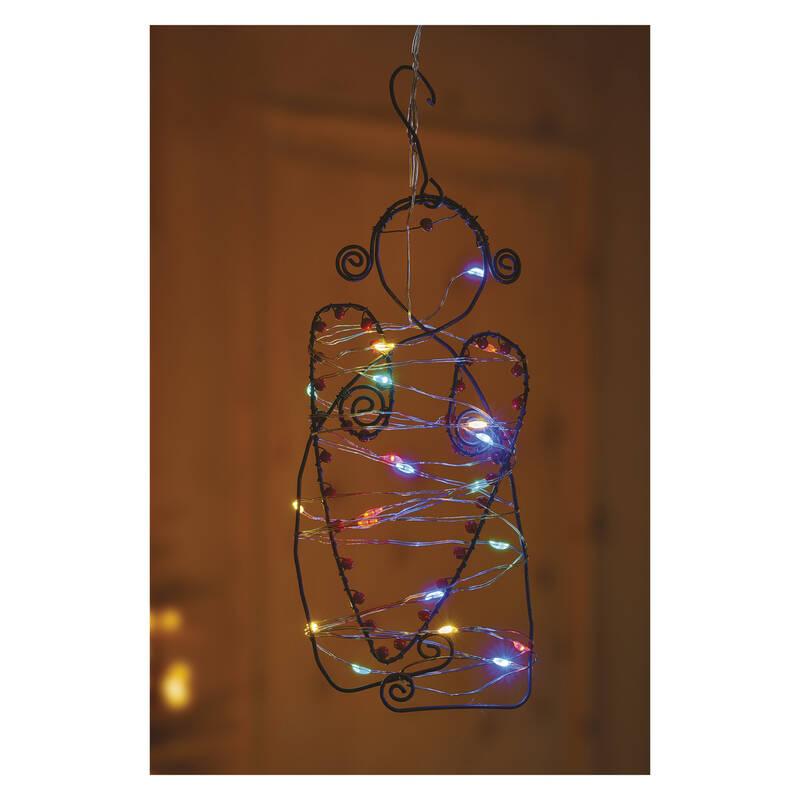 Vánoční osvětlení EMOS 20 LED nano řetěz, 1,9 m, 2x AA, vnitřní, multicolor, časovač