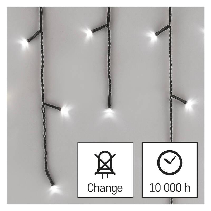 Vánoční osvětlení EMOS 200 LED rampouchy, 3,6 m, venkovní i vnitřní, studená bílá, programy, Vánoční, osvětlení, EMOS, 200, LED, rampouchy, 3,6, m, venkovní, i, vnitřní, studená, bílá, programy