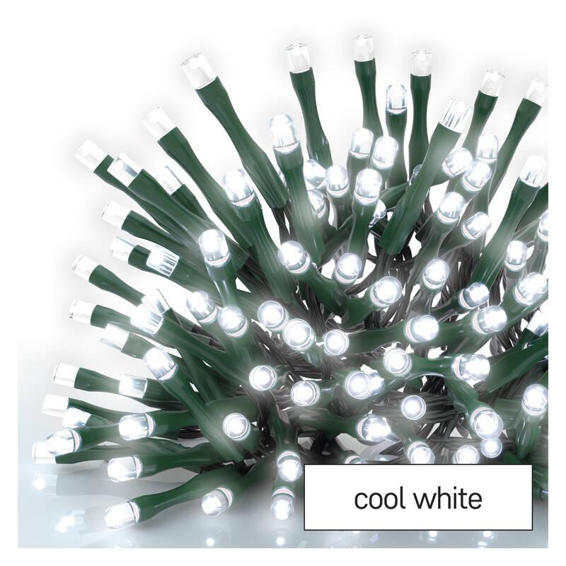 Vánoční osvětlení EMOS 240 LED řetěz, 24 m, venkovní i vnitřní, studená bílá, programy