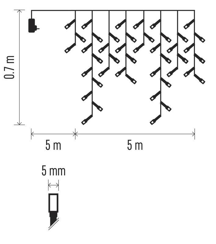 Vánoční osvětlení EMOS 300 LED rampouchy, 5 m, venkovní i vnitřní, studená bílá, ovladač, programy, časovač, Vánoční, osvětlení, EMOS, 300, LED, rampouchy, 5, m, venkovní, i, vnitřní, studená, bílá, ovladač, programy, časovač