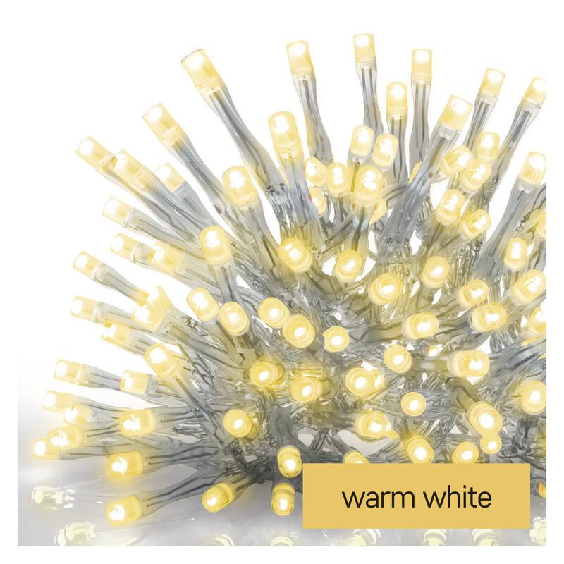 Vánoční osvětlení EMOS 300 LED rampouchy, 5 m, venkovní i vnitřní, teplá bílá, ovladač, programy, časovač