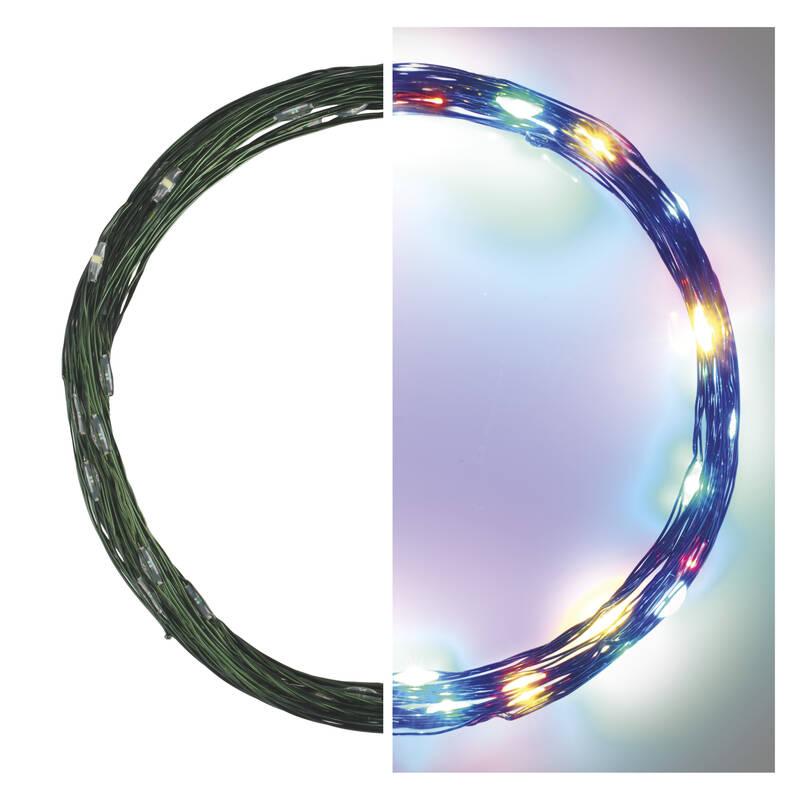 Vánoční osvětlení EMOS 40 LED nano řetěz zelený, 4 m, venkovní i vnitřní, multicolor, časovač