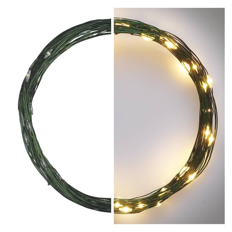 Vánoční osvětlení EMOS 40 LED nano řetěz zelený, 4 m, venkovní i vnitřní, teplá bílá, časovač, Vánoční, osvětlení, EMOS, 40, LED, nano, řetěz, zelený, 4, m, venkovní, i, vnitřní, teplá, bílá, časovač