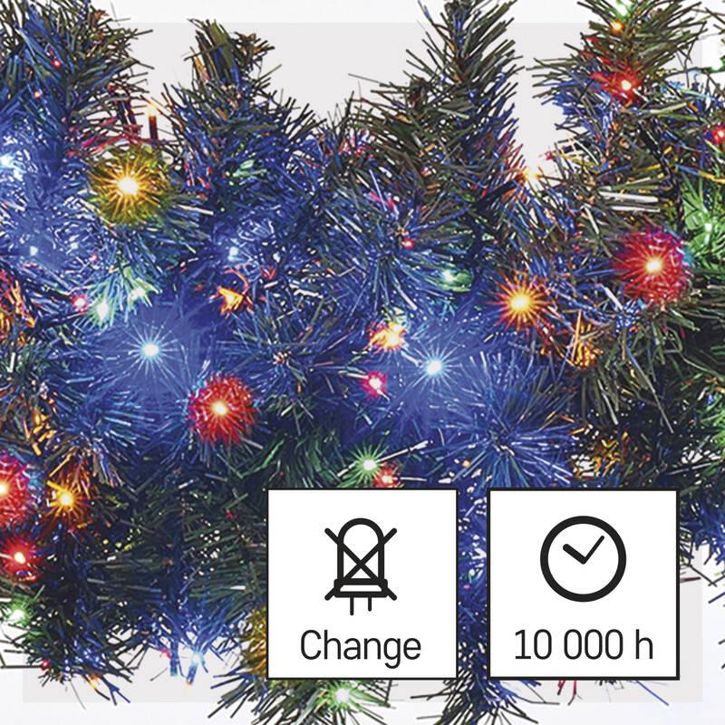 Vánoční osvětlení EMOS 400 LED řetěz - ježek, 8 m, venkovní i vnitřní, multicolor, časovač