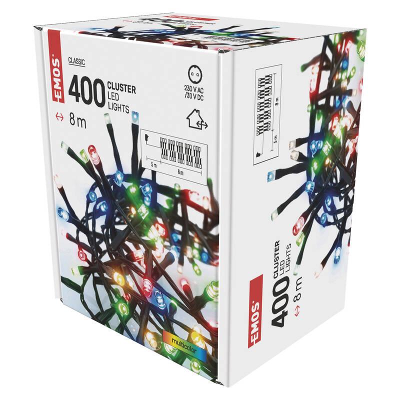 Vánoční osvětlení EMOS 400 LED řetěz - ježek, 8 m, venkovní i vnitřní, multicolor, časovač