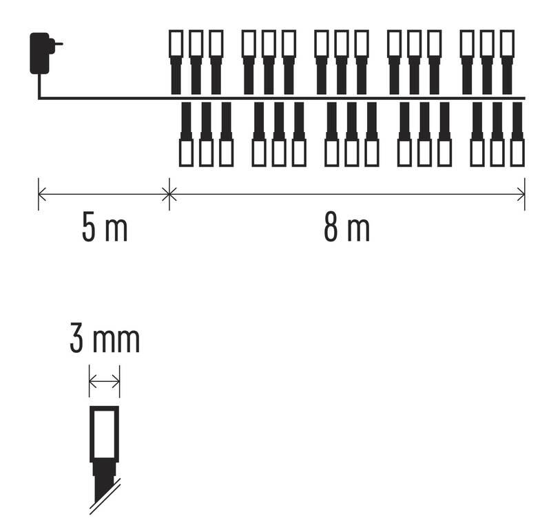 Vánoční osvětlení EMOS 400 LED řetěz - ježek, 8 m, venkovní i vnitřní, studená bílá, časovač, Vánoční, osvětlení, EMOS, 400, LED, řetěz, ježek, 8, m, venkovní, i, vnitřní, studená, bílá, časovač