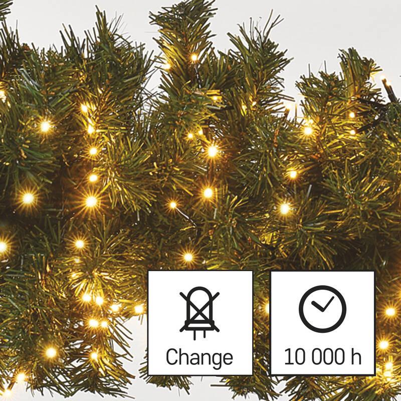 Vánoční osvětlení EMOS 400 LED řetěz - ježek, 8 m, venkovní i vnitřní, vintage, časovač