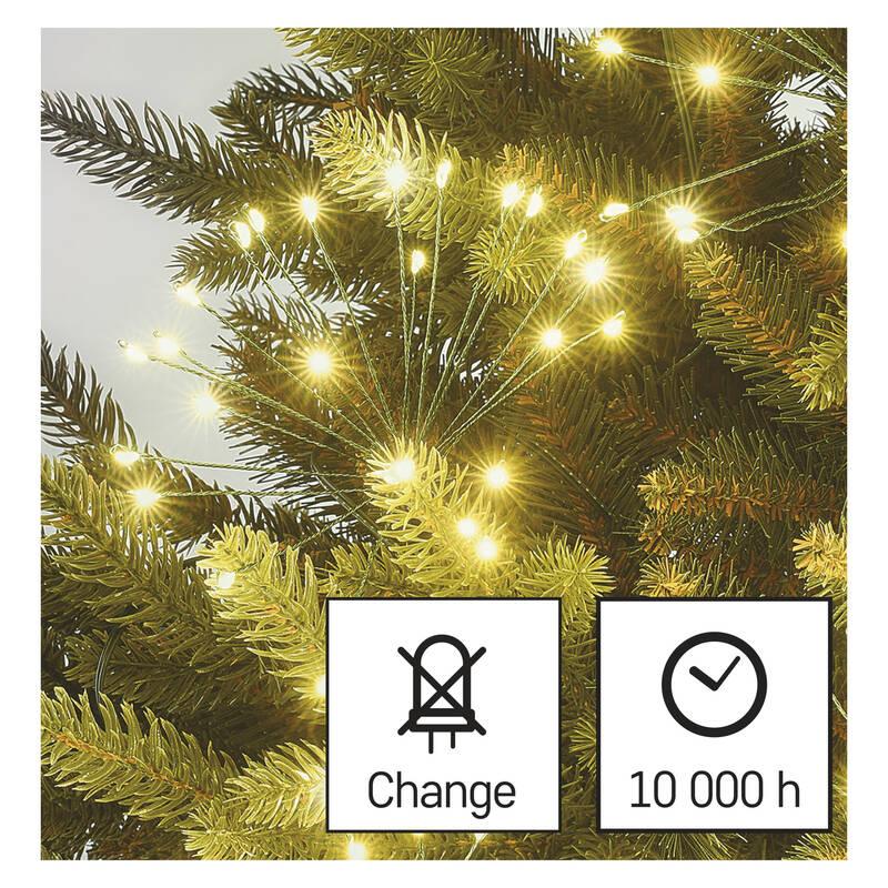 Vánoční osvětlení EMOS 450 LED řetěz - svítící trsy, nano, 8 m, vnitřní, teplá bílá, časovač, Vánoční, osvětlení, EMOS, 450, LED, řetěz, svítící, trsy, nano, 8, m, vnitřní, teplá, bílá, časovač