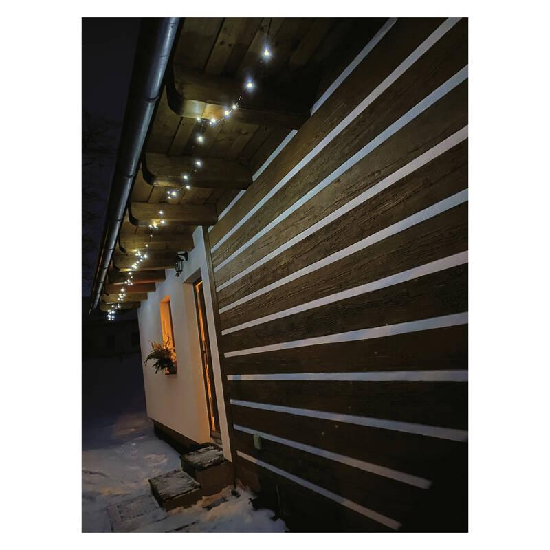 Vánoční osvětlení EMOS 500 LED řetěz, 50 m, venkovní i vnitřní, studená bílá, časovač