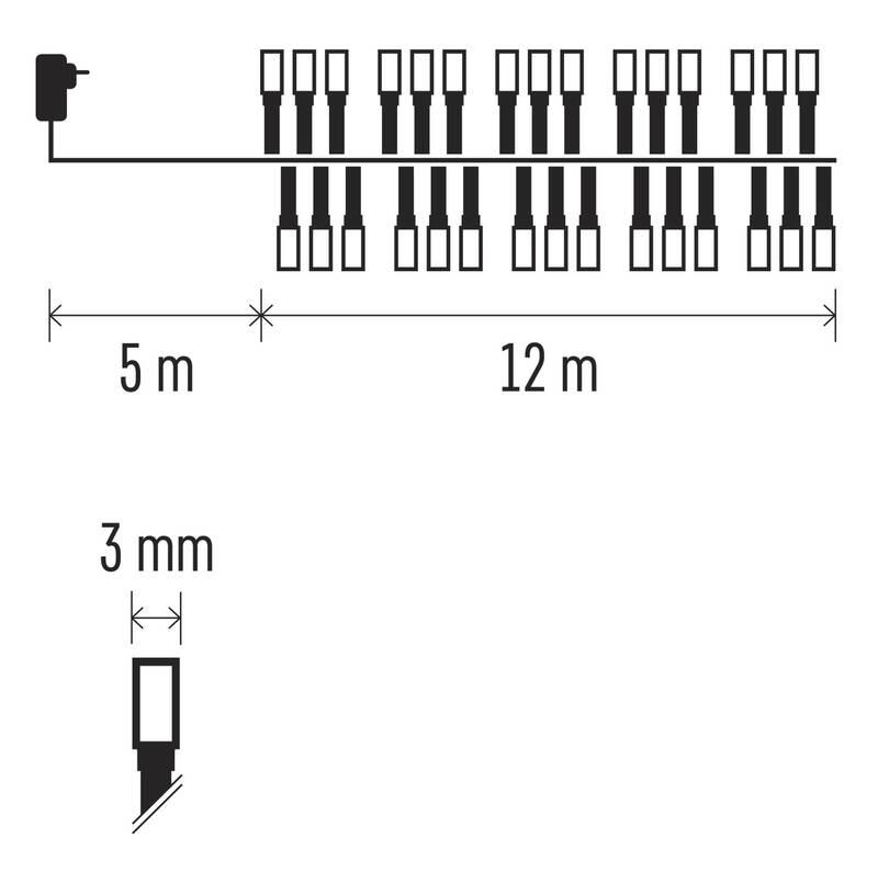 Vánoční osvětlení EMOS 600 LED řetěz - ježek, 12 m, venkovní i vnitřní, studená bílá, časovač, Vánoční, osvětlení, EMOS, 600, LED, řetěz, ježek, 12, m, venkovní, i, vnitřní, studená, bílá, časovač