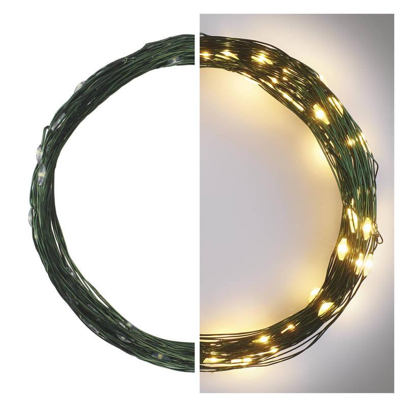 Vánoční osvětlení EMOS 75 LED nano řetěz zelený, 7,5 m, venkovní i vnitřní, teplá bílá, časovač, Vánoční, osvětlení, EMOS, 75, LED, nano, řetěz, zelený, 7,5, m, venkovní, i, vnitřní, teplá, bílá, časovač