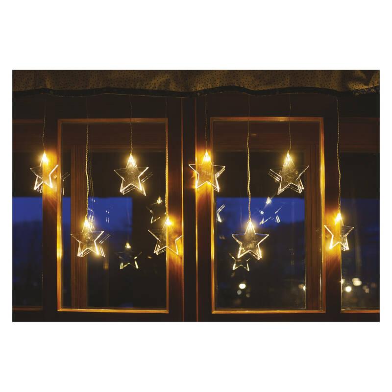 Vánoční osvětlení EMOS 8 LED závěs - hvězdy, 45x84 cm, venkovní i vnitřní, teplá bílá