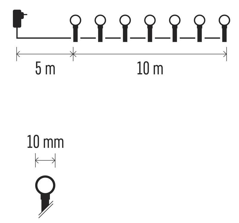 Vánoční osvětlení EMOS 96 LED cherry řetěz - kuličky, 10 m, RGB, ovladač, programy, časovač, Vánoční, osvětlení, EMOS, 96, LED, cherry, řetěz, kuličky, 10, m, RGB, ovladač, programy, časovač