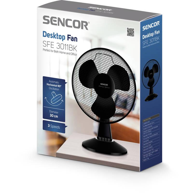 Ventilátor stolní Sencor SFE 3011BK černý, Ventilátor, stolní, Sencor, SFE, 3011BK, černý