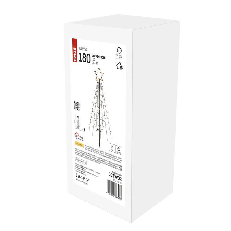 LED dekorace EMOS 180 LED vánoční strom kovový, 180 cm, venkovní i vnitřní, teplá bílá, časovač, LED, dekorace, EMOS, 180, LED, vánoční, strom, kovový, 180, cm, venkovní, i, vnitřní, teplá, bílá, časovač