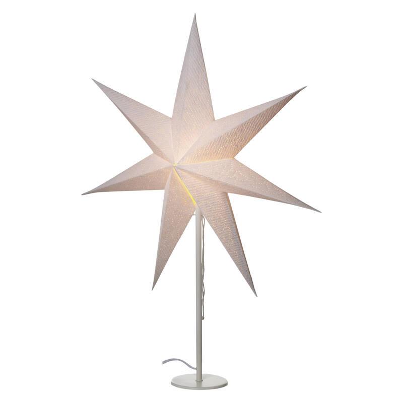 LED dekorace EMOS svícen na žárovku E14 s papírovou hvězdou bílý, 67x45 cm, vnitřní