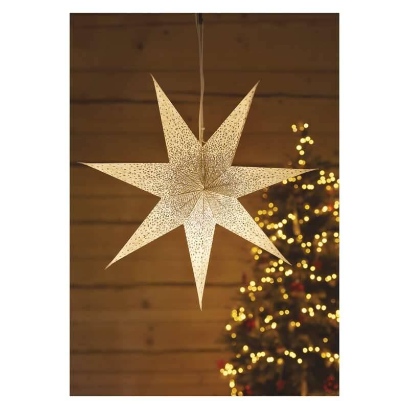 LED dekorace EMOS vánoční hvězda papírová závěsná se stříbrnými třpytkami ve středu, bílá, 60 cm, vnitřní, LED, dekorace, EMOS, vánoční, hvězda, papírová, závěsná, se, stříbrnými, třpytkami, ve, středu, bílá, 60, cm, vnitřní