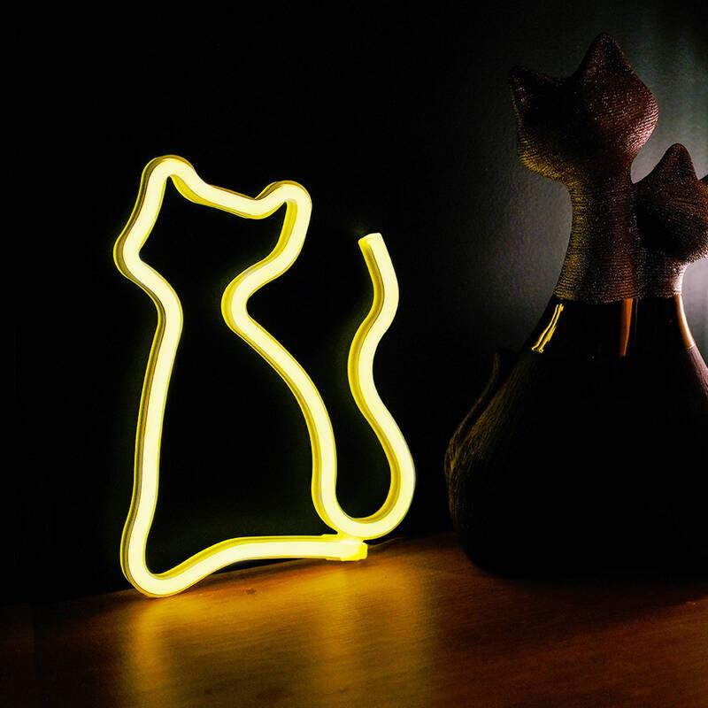 Dekorativní LED Forever neon Kočka - teplá bílá