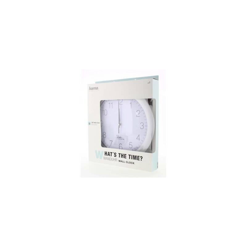 Nástěnné hodiny Hama PG-300 stříbrné bílé