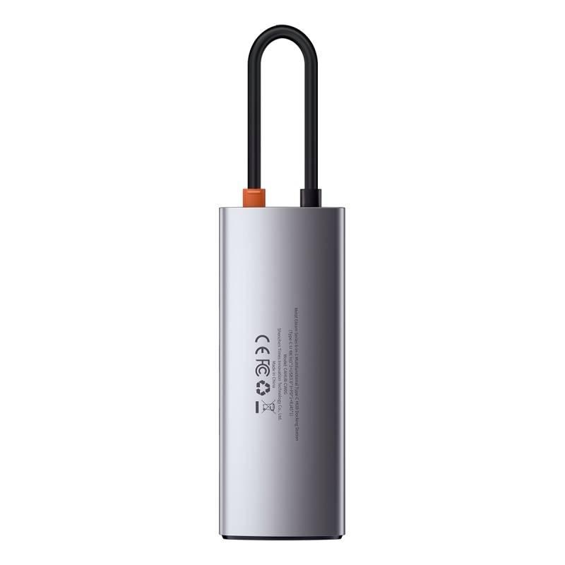 Dokovací stanice Baseus Metal Gleam Series 5v1 HUB USB-C šedé, Dokovací, stanice, Baseus, Metal, Gleam, Series, 5v1, HUB, USB-C, šedé