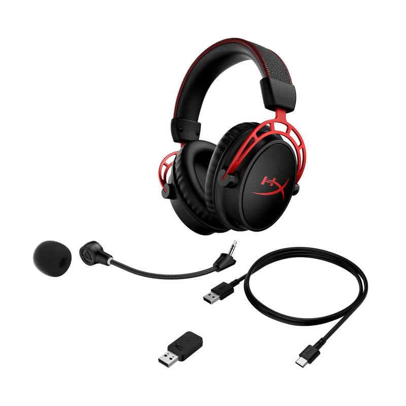 Headset HyperX Cloud Alpha Wireless černý červený, Headset, HyperX, Cloud, Alpha, Wireless, černý, červený