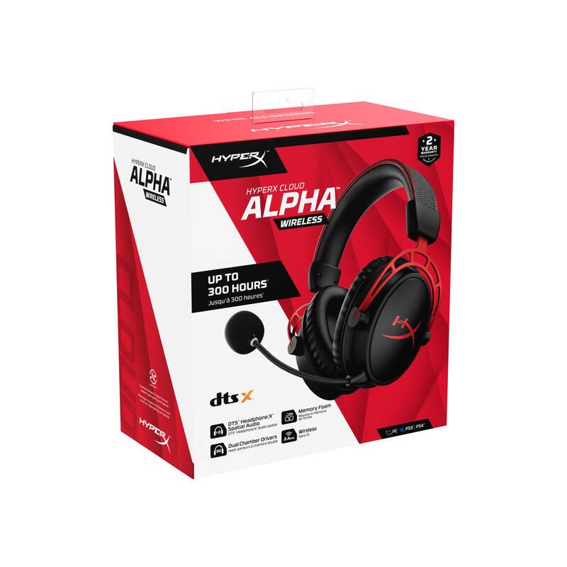 Headset HyperX Cloud Alpha Wireless černý červený, Headset, HyperX, Cloud, Alpha, Wireless, černý, červený