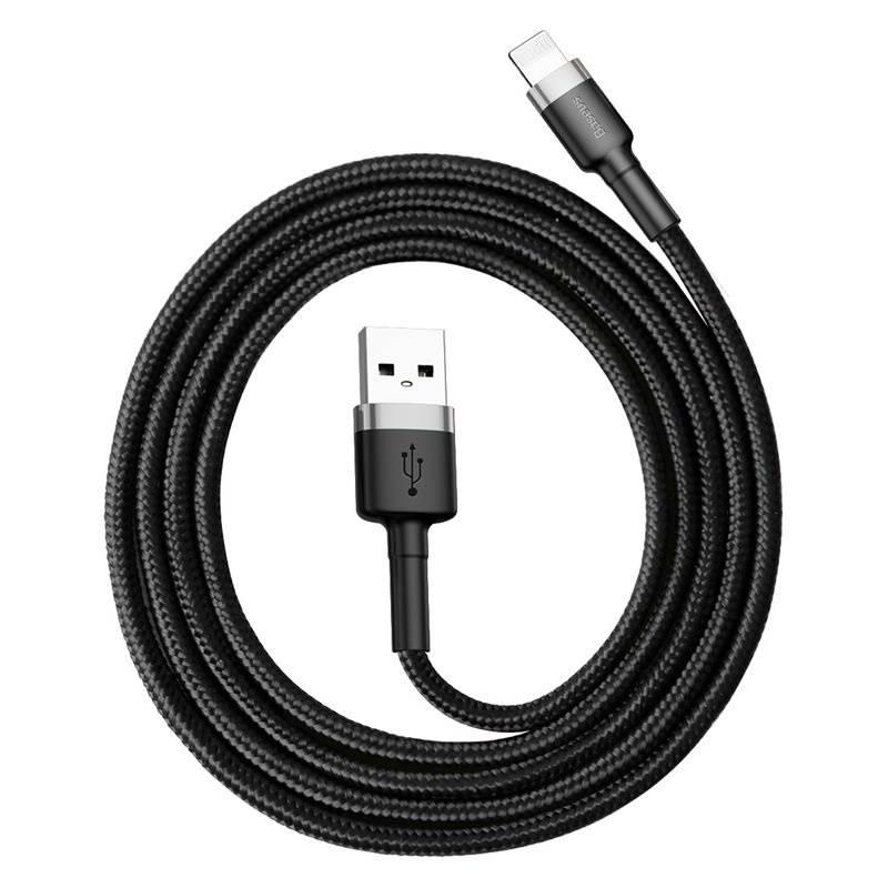 Kabel Baseus Cafule USB Lightning, 1m černý šedý, Kabel, Baseus, Cafule, USB, Lightning, 1m, černý, šedý