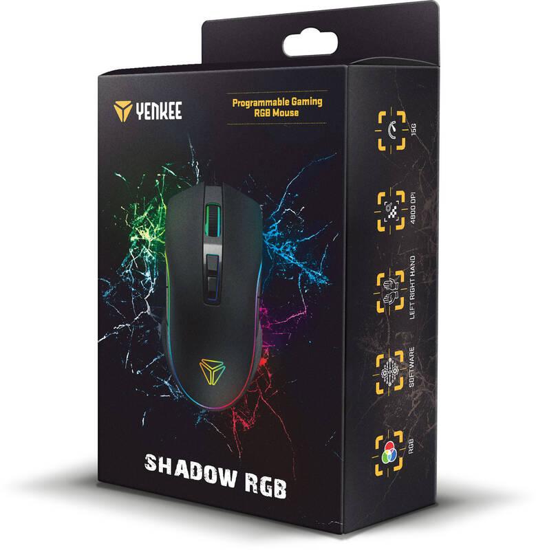 Myš YENKEE YMS 3027 Shadow RGB USB černá