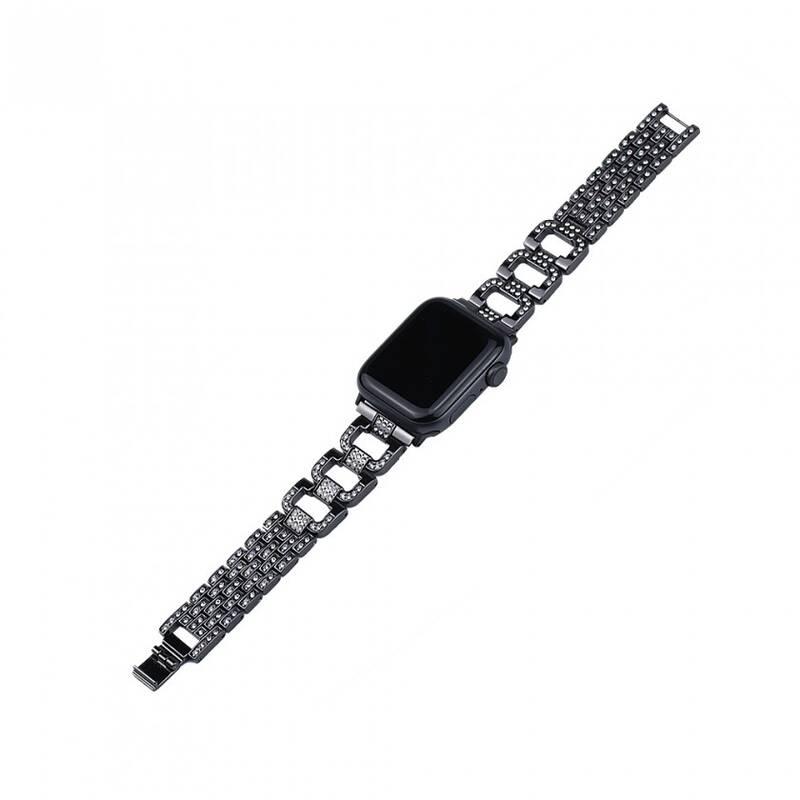 Řemínek WG chain, kovový, na Apple Watch 38 40 41 mm adapter černý