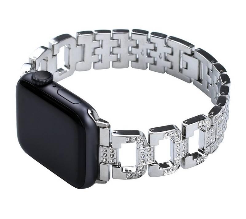 Řemínek WG chain, kovový, na Apple Watch 42 44 45 49 mm adapter stříbrný