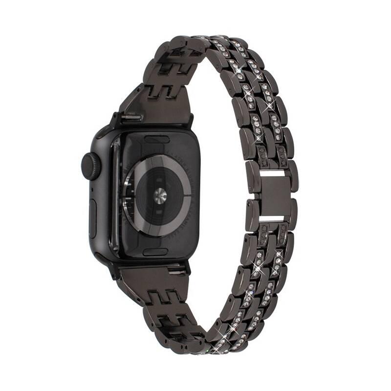 Řemínek WG line, kovový, na Apple Watch 38 40 41 mm adapter černý