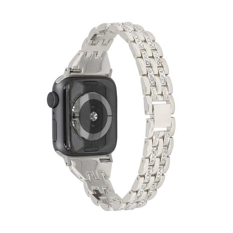 Řemínek WG line, kovový, na Apple Watch 42 44 45 49 mm adapter stříbrný