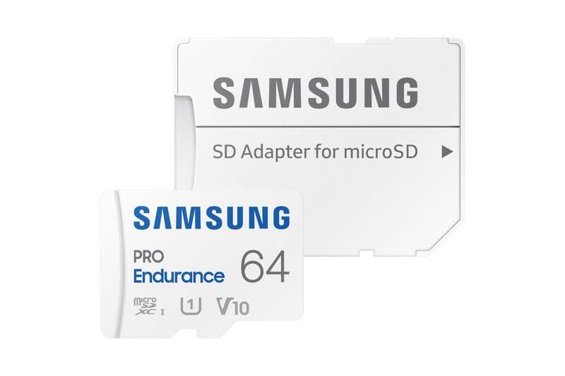 Paměťová karta Samsung Micro SDXC Pro Endurance 64GB UHS-I U1 SD adaptér, Paměťová, karta, Samsung, Micro, SDXC, Pro, Endurance, 64GB, UHS-I, U1, SD, adaptér