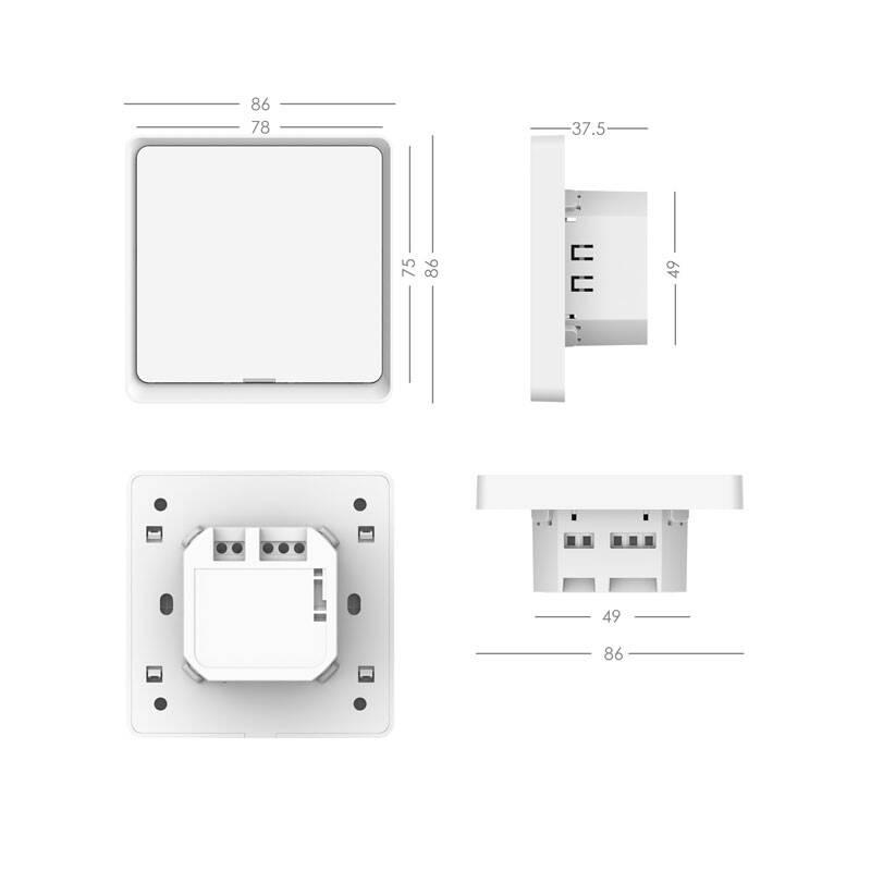 Vypínač IMMAX NEO SMART sada 3x vypínač 1-tlačítkový Wi-Fi, 230V bílý, Vypínač, IMMAX, NEO, SMART, sada, 3x, vypínač, 1-tlačítkový, Wi-Fi, 230V, bílý