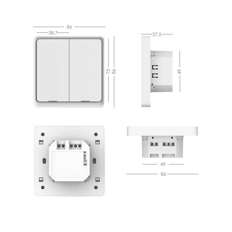 Vypínač IMMAX NEO SMART vypínač 2-tlačítkový Wi-Fi, 230V bílý, Vypínač, IMMAX, NEO, SMART, vypínač, 2-tlačítkový, Wi-Fi, 230V, bílý