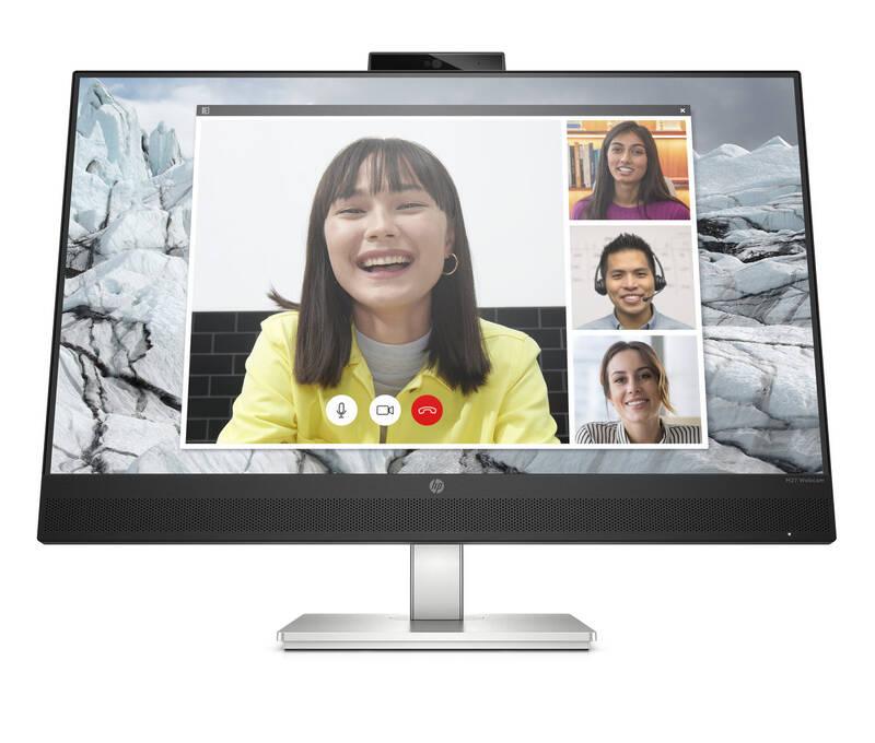 Monitor HP M27 Webcam stříbrný, Monitor, HP, M27, Webcam, stříbrný