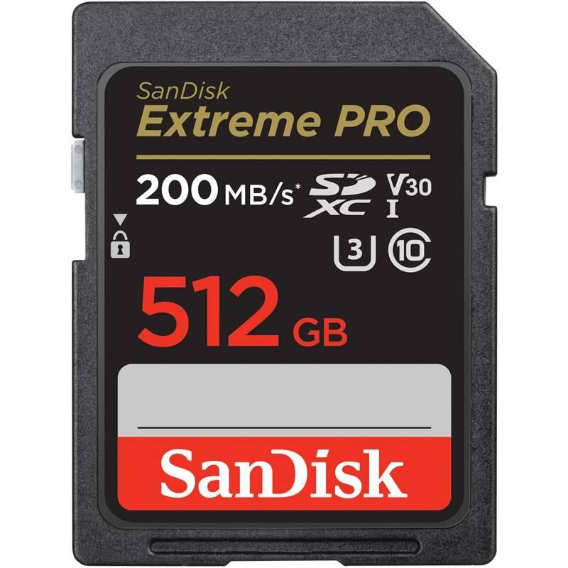 Paměťová karta SanDisk SDXC Extreme Pro 512GB UHS-I U3, Paměťová, karta, SanDisk, SDXC, Extreme, Pro, 512GB, UHS-I, U3