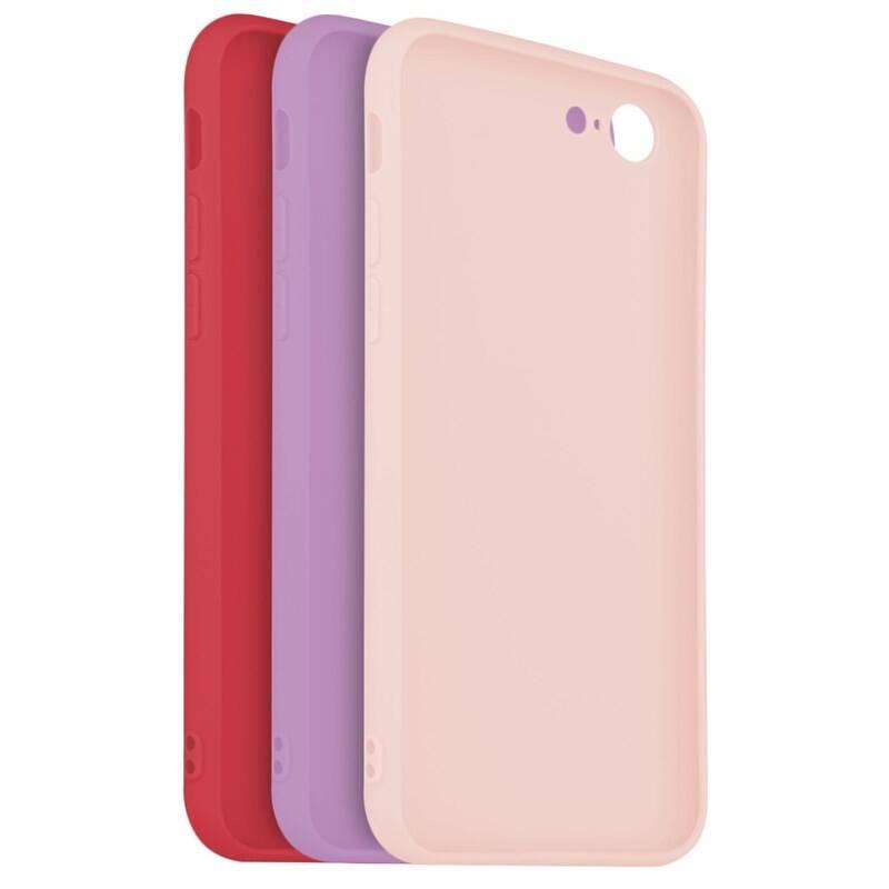 Set krytů na mobil FIXED Story na Apple iPhone 7 8 SE červený růžový fialový