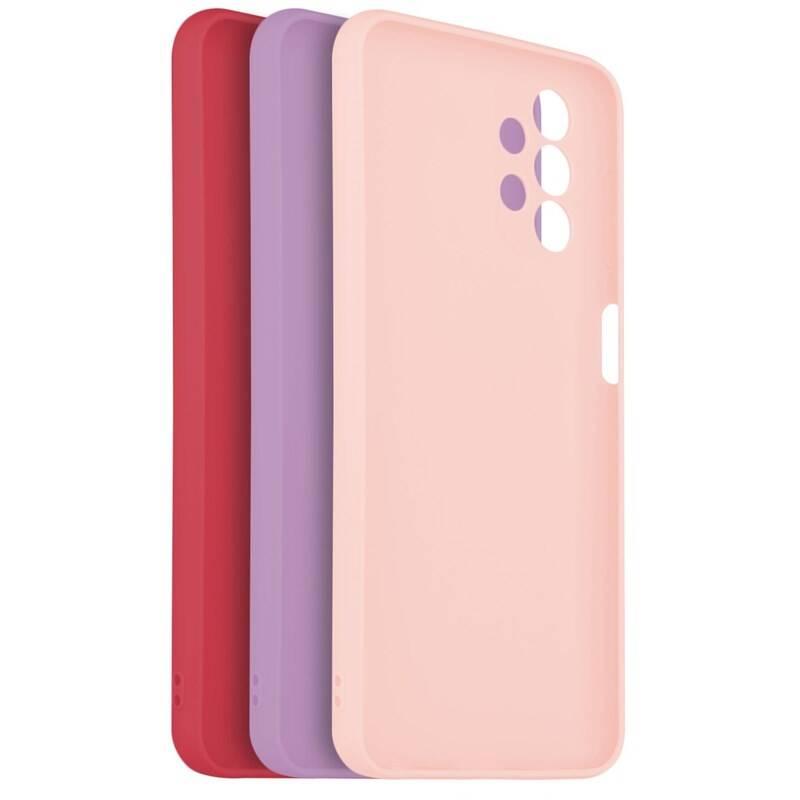 Set krytů na mobil FIXED Story na Samsung Galaxy A13 červený růžový fialový
