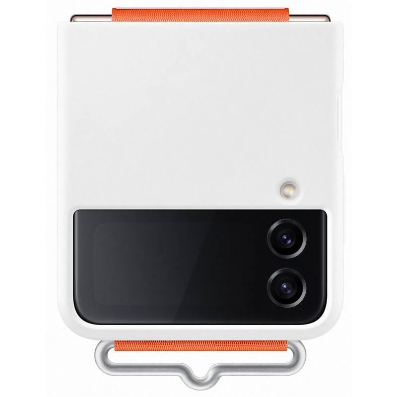 Kryt na mobil Samsung Galaxy Z Flip4 Silicone cover with strap bílý