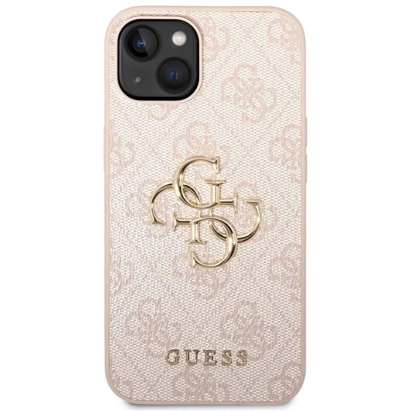 Kryt na mobil Guess 4G Metal Logo na Apple iPhone 14 Plus růžový